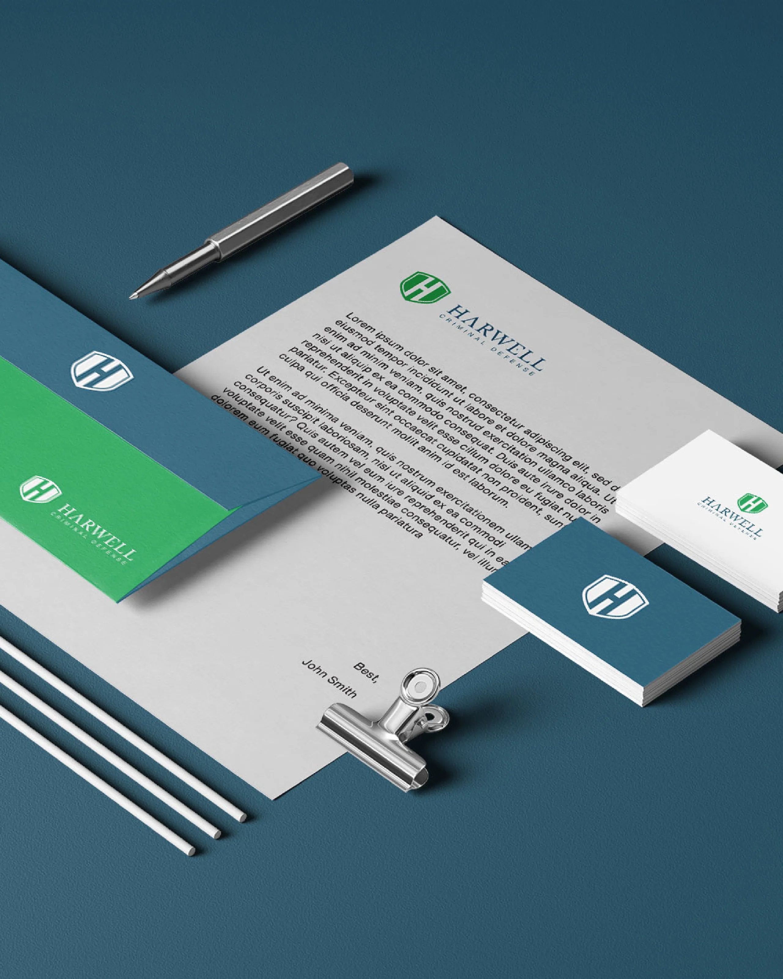 Harwell Criminal Defense brand identity 1